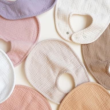 Konssy Muslin Baby Bibs 8 Pack Baby Bandana Drool Bibs Cotton for Unisex Boys and Girls, Soft Absorbent Set for Teething and Drooling - Image 7