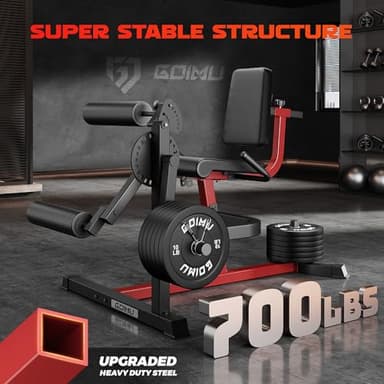 GOIMU Leg Extension and Curl Machine, 4 in 1 Lower Body Workout Machine， Adjustable Leg Curl Machine with Plate Loaded, Leg Extension Machine with Exercise Bench, Home Gym Weight Machine - Image 2