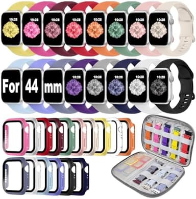 16 Pack Band Compatible with Apple Watch Bands 40mm 41mm 42mm 44mm 45mm 46mm for Women Men, Screen Protector Case Band&Organizer for iWatch Series 11 10 9 8 7 6 5 4 SE（Please select the correct size） - Image 3