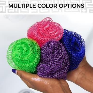 African Net Sponge Authentic - Real African Exfoliating Body Scrubber Sponge with Knots - African Net Shower Washcloths for Exfoliator - Body Care Bathing Accessories - Image 5