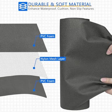 WochiTV Shelf Liner for Cabinets, Drawer 20 x 236 inches, Non Adhesive Non Slip Foam Rubber Mat for Kitchen, Pantry, Bathroom, Cupboard, Garage, Closet, Shelves, Drawer, Tool Box, Gray - Image 4