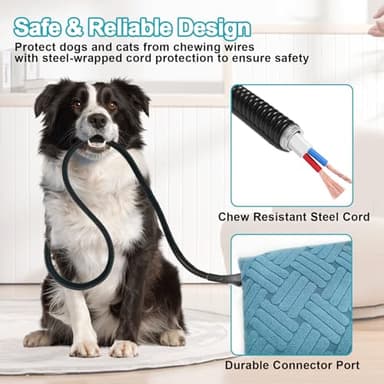 RC SLL Dog Heating Pad 34x21inches, Pet Heating Pad for Dogs with Timer Temperature Control, Waterproof Whelping Mats Heated Dog Bed with Chew Resistant Cord, Soft Cloth Cover - Image 4