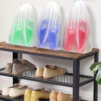 25 Pack Shoe Bags for Travel, 15.7" x 11.8" Large Clear Travel Shoe Bag Vacation Essentials Cruise Essentials Portable Drawstring Packing for Men & Women - Image 5