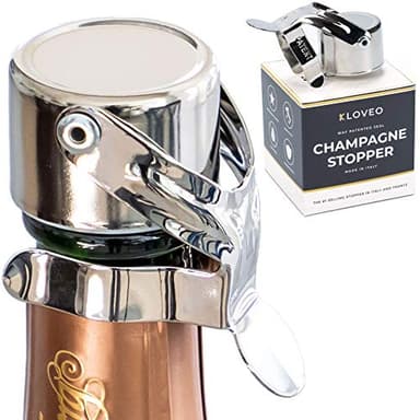 KLOVEO Champagne Stoppers - Patented Seal - Made in Italy - Professional Grade WAF Champagne Bottle Stopper - Prosecco, Cava, and Sparkling Wine Bottle Stopper - Image 1