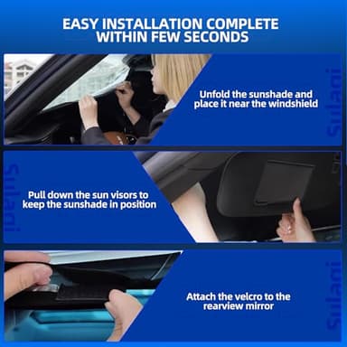 Sulagi Windshield Sun Shade for Ch-evro-let/Chevy Trax (LS/1RS/LT/2RS/ACTIV) 2024 2025 2026 Foldable Sunshade Custom Fit Front Window Car Interior Accessories Protector Blocks UV Rays - Image 5
