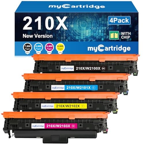 210X Toner Cartridges 4 Pack High Yield (with Chip) Compatible Replacement for HP 210X 210A for Color Laserjet Pro MFP 4301fdw 4301fdn Pro 4201dw 4201dn Series Printer Ink W2100X W2100A (BCMY, 4-Pack) - Image 1