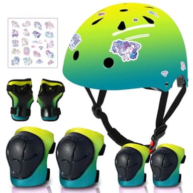 ETEETOW Adjustable Gradient Color Kids/Toddler Bike Helmet for 1-2-3-5-8-14 Years Boys Girls,Skateboard Helmet with Knee and Elbow Pads Wrist Guard Roller Skates,Cycling,Skating Scooter Longboard - Image 1