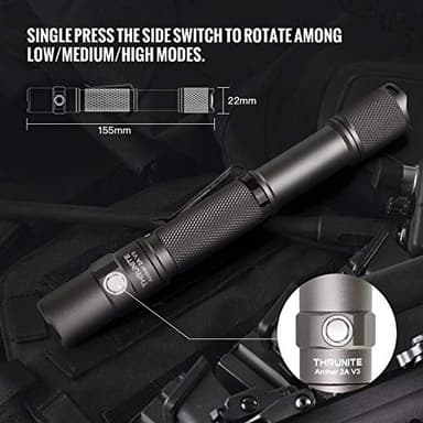 ThruNite Archer 2A V3 LED Flashlight, 500 Lumens Mini AA Flashlight with Lanyard, IPX8 Water-Resistant Dual Switch Outdoor Flash Light for Hiking, Camping, Everyday Use, EDC - Metal Grey CW - Image 5