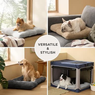 Bedsure Washable XL Dog Bed for Crate for Extra Large Dogs, Comfort Fluffy Plush Pet Pillow Bed Kennel Pad with Non-Slip Bottom, Machine Washable Pet Sleeping Mat, 41"x27", Brown - Image 6