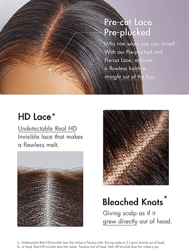 LUVME HAIR 10" Mix Brown Glueless Bob Wigs Human Hair Pre Plucked, 5x5 HD Lace Closure Wigs Human Hair 180 Density, Ready to Go Wig with Bleached Knots & Pre Cut Lace - Image 3