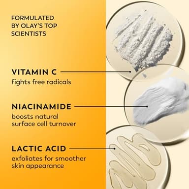 Olay Vitamin C Face Moisturizer, Brightening Cream for Women, Instant Hydration, Evens Tone, Dark Spot & Hyperpigmentation Reduction, Glowing Skin Care - Niaciniamide, Lactic Acid, 1.7 Oz - Image 3