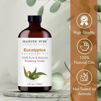Majestic Pure Eucalyptus Essential Oil with Glass Dropper - Huge 4 Fl Oz - 100% Pure and Natural Eucalyptus Oil - Premium Grade Essential Oils for Diffuser, Aromatherapy, Soap and Candle Making - Image 3