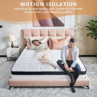 KUDSQ Full Mattresses, 10 Inch Full Size Mattress in a Box, Hybrid Memory Foam Mattress Full Size Bed with Pocket Spring for Pressure Relief & Quiet Sleep, Medium Firm, Fiberglass Free/CertiPUR-US - Image 6