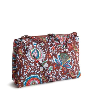 Vera Bradley Women's Premium Cotton Foxbury Crossbody Bag, Marrakesh Cinnamon, One Size - Image 1