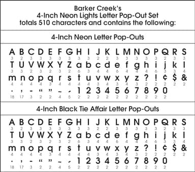 Barker Creek Letter Pop-Out Set, 4” Neon Lights, Set Includes 510 4" Letters, Numbers & Punctuation Marks, Multicolor Designer Letters, Office, Home, and School Décor (4431 - Image 5