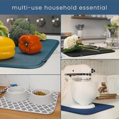 S&T INC. Dish Drying Mat XL, 18” x 24”, Absorbent Microfiber Kitchen Counter Mat, Dish Drying Pad for Dishes, Utensils, Pots and Pans, Extra Large, Cream - Image 7