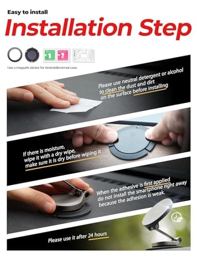 LISEN for Magsafe Car Mount Charger Dashboard, 360° Rotatable Mag Safe Charger Car Mount iPhone 16 Pro Max, Ultra Magnetic Wireless Car Charger for iPhone Car Mount for iPhone 15 14 Pro Max, Black - Image 7