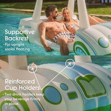 FUNBOY Country Club Golf Cart Pool Float, Two Cup Holders, Removable Fringe Shade, Float for Summer Pool Party and Entertainment - Image 5