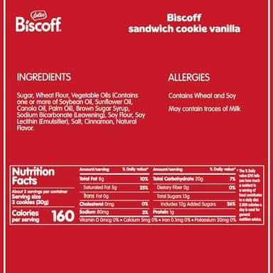 Lotus Vanilla Flavor Biscoff Sandwich Cookies, 5.29 Ounces (Pack Of 9) - Image 2