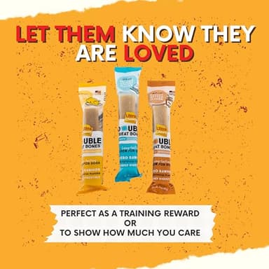 Ultra Chewy Double Treat Bones Favorites, Dog Treats, Made in The USA, Healthy Treats, Easy to Digest, Promotes Dental Health (Assorted Flavors, 1 Pack/9 Bones Per Pack) - Image 3