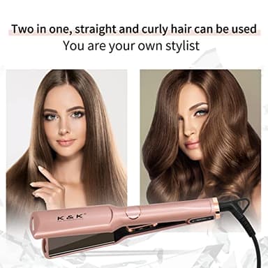 Mini 1/2 inch Flat Iron LED Display Tourmaline Titanium Ceramic Plate 4D 360°Swivel Small Hair Straightener for Woman Short Hair Adjustable Temperature Dual Voltage Auto Shut Off (Rose Gold, 1.5 Inch) - Image 7