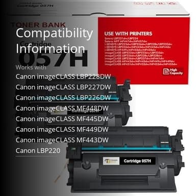 057H Black High Yield Toner Cartridge 2-Pack Compatible Replacement for Canon 057H 057 CRG-057H MF445dw MF455dw Toner Cartridge for ImageCLASS MF445dw MF448dw LBP226dw LBP227dw MF449dw MF445 Printer - Image 3