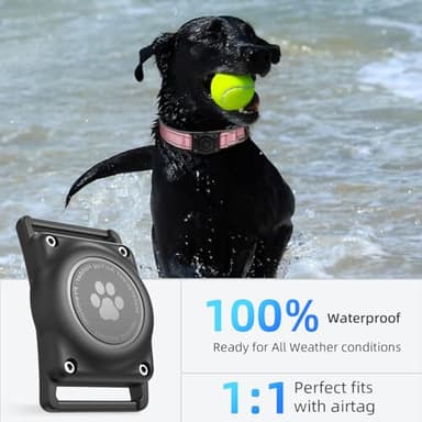 Airtag Dog Collar - 100% Waterproof Air tag Dog Collar Holder for Apple AirTag, Reflective, Soft Padded, Everlasting, GPS Dog Collar for Small Medium Large Dogs (Pink, S) - Image 2