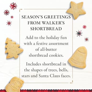 Walker’s Assorted Shortbread Cookies in Festive Shapes - Includes Christmas Tree, Bell, Star and Santa Claus Shaped Christmas Cookies - Image 2