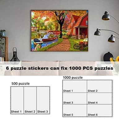 24 Puzzle Saver Sheets, Puzzle Glue Sheets for 1000-3000 Pieces, Preserve & Frame 4 x 1000 Pieces Jigsaw Puzzles - Image 6