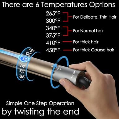 NITION Ceramic Tourmaline Hair Straighteners LCD Flat Iron MCH Fast Heating Up. Healthy Home Straightening Styling Tools with Travel Pouch Bag. 265-450°F Adjustable. 1" Smooth 3D Plate. Dual Voltage - Image 4