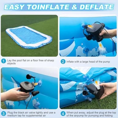 Large Inflatable Pool for Adults, 130" X 72" X 22" Blow-up Pools Swimming Pool, 2025 Upgraded Extra Oversized Thickened Family Pools for Backyard Summer Outdoor - Image 7