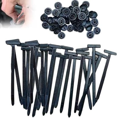 Nylon Universal Cable Tie Buckle – Heavy Duty Self-Locking Zip Ties Holder with Pin & Button Design (50PC) - Image 1