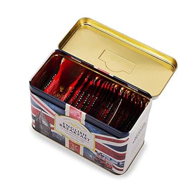 Ahmad Tea Black Tea, Nostalgic Britain Metal Caddy, English Breakfast Tea, 20 foil teabags - Caffeinated & Sugar-Free - Image 3