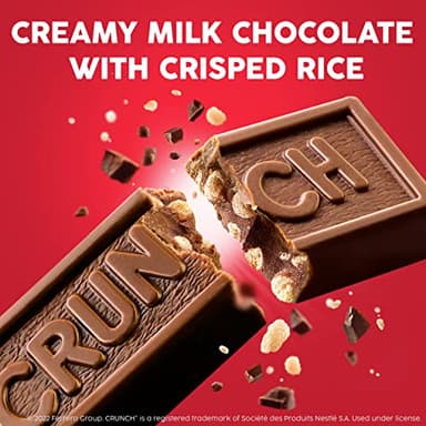 CRUNCH, Bulk 18 Pack, Milk Chocolate and Crisped Rice, Share Size Individually Wrapped Candy Bars, 2.75 oz Each - Image 3