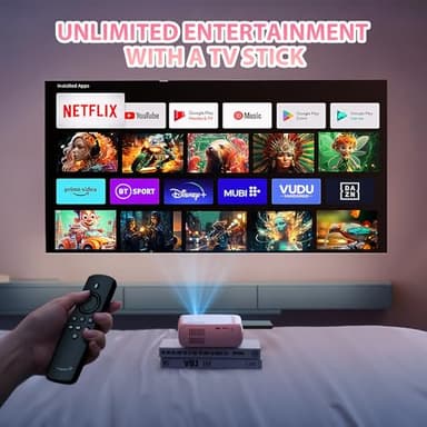 ksbaby Mini Projector for Outdoor Portable Projectors, SmartPhone Screen Can be Mirrored to The Projector Through a Data Cable, Movies-Projector Compatible with HDMI, USB, Type-C, Laptop, TV Stick - Image 3