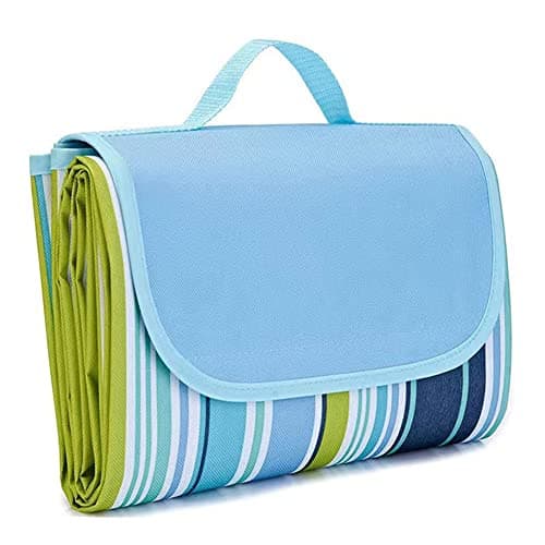 Extra Large Beach Blanket Outdoor Picnic Blankets, Light Foldable Waterproof Sand Free Picnic Mat Beach Mats for Family Festival BBQ Park Grass Lawn Camping Hiking Travel Concerts (BLUE 2, 80x80 in) - Image 1