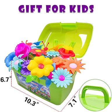 Scientoy Flower Garden Building Toys, Girl Toys Build a Garden, 130 PCS Flower Pretend Gardening Gift for Kids, Floral Arrangement Playset for Age 3-7 Year Old Child Educational Activity - Image 7