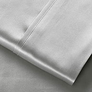 Lanest Housing Silk Satin Sheets, Full Size Satin Bed Sheet Set with Deep Pockets, Cooling Soft and Hypoallergenic Satin Sheets Full - Light Gray - Image 6