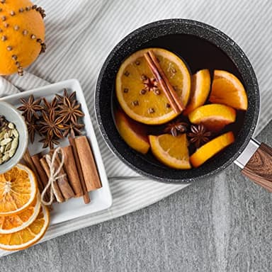 Vkoocy Pots and Pans Set Non Stick, Ceramic Cookware Set with Granite Pattern Kitchen Cooking Sets Induction Pot and Pan w/Frying Pans, Saucepans, Casserole, Non-Toxic, PTFE/PFOA/PFOS-Free, Black - Image 8