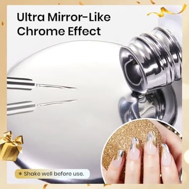 Beetles Metallic Gel Nail Polish Liner Set Silver Bronze Gold 2pcs Gel Liner Nail Art Chrome 3D High-Gloss Effect for Nail Paint Design with Thin Brush DIY French Manicure Curing Requires at Home - Image 4