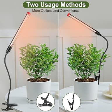 3-Pack Clip Grow Lights for Indoor Plants with Timer 4,8,12 Hr, 9W Power Home Plug, FECiDA 2025 Brightest Mini LED Grow Light for Bonsai, Pot Plants, Small Full Spectrum Plant Growing Lamps - Image 2