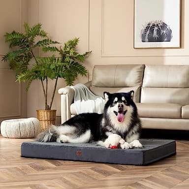 EHEYCIGA Orthopedic XL Dog Beds for Extra Large Dogs with Removable Washable Cover for Crate, Grey, 41x27 - Image 8