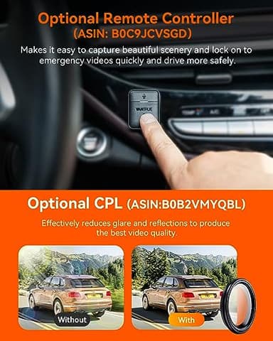 Vantrue N4 Pro 4K 3 Channel Dash Cam, STARVIS 2 IMX678 x PlatePix™ x HDR Night Vision, 4K+1080P+1080P Front Inside and Rear Dash Camera, Voice Control, WiFi, GPS, 24H Parking Mode, Support 512GB Max - Image 8