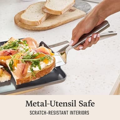 Calphalon® Premier Ceramic Nonstick 11" Square Griddle, Mushroom Grey - Image 2