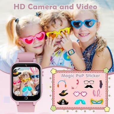 Luyiilo Kids Games Watch, with 26 Puzzle Games, Touch Screen, HD Camera, Alarm Clock, Toys for Ages 4-12 Years Old.Birthday Gift for Boys Girls (Pink) - Image 3