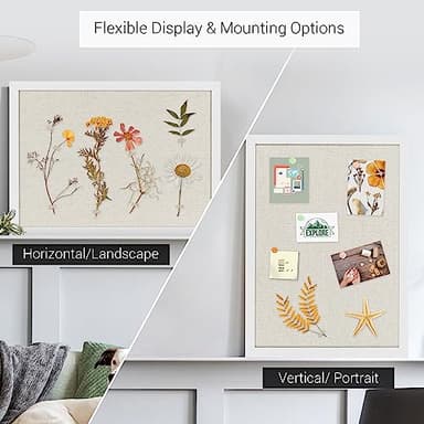 Board2by White Cork Board Bulletin Board with Linen, Wood Framed 30" x 20" Corkboard, Office Board for Wall Decor, Wall Mounted Pin Board Picture Board with 20 Pushpins for School, Home & Office - Image 4