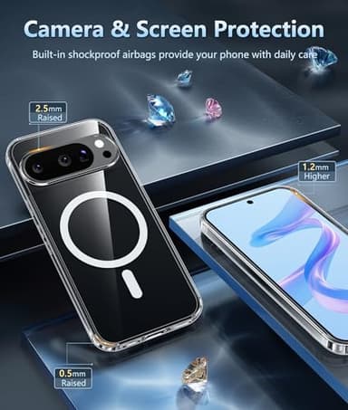 FNTCASE for Google Pixel 10 Case: Pixel 10 Pro Case Google 9/9 Pro Magnetic Clear Slim PhoneCase | Anti-Drop Shockproof Scratch Protective Thin Transparent Crystal Cell Phone Cover(Clear) - Image 6