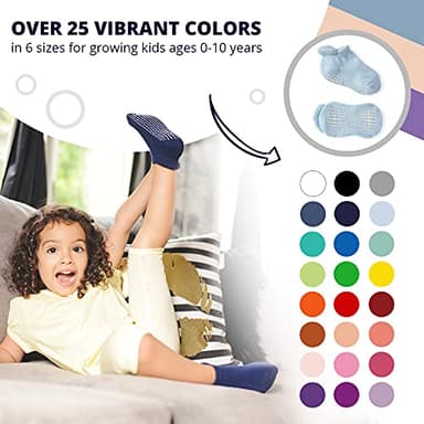 LA ACTIVE Non Slip Grip Ankle Boys and Girls Socks with Non Skid for Babies Toddlers and Kids Back to School 0-10 Years - Image 4