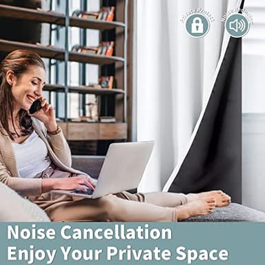 BGment White Blackout Curtains for Bedroom 63 Inch Long - Thermal Insulated Black Out Curtains Room Darkening Soundproof Rod Pocket Window Curtains for Living Room, Each Drape Panel 52 Inch Wide - Image 5