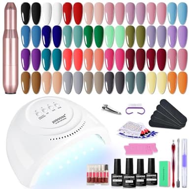 JODSONE 36 Pieces Gel Nail Polish Set U V Light Nail Drill Beginner Set Glossy Surface Easy To Apply Matte Texture All-In-One Manicure Kit - Image 1